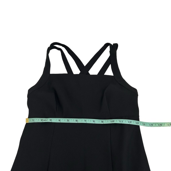 CDC Petites Vintage Crisscross Straps Black Long Slit Front Maxi Dress Petite 8 - Picture 6 of 10